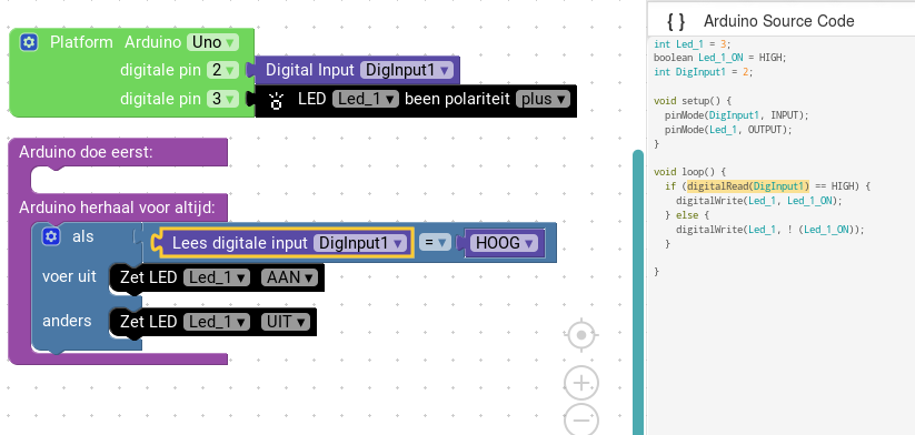 Arduino blok programma